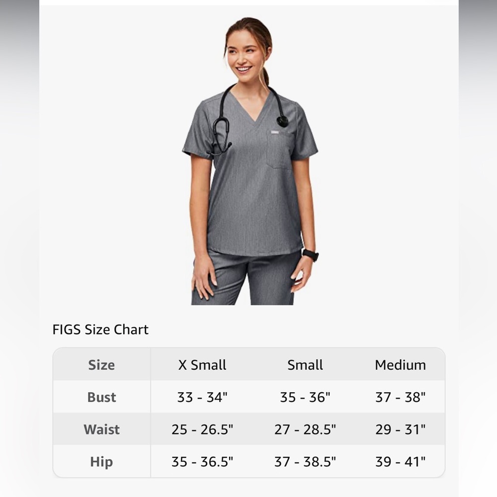 FIGS Catarina Scrub Tops for Women — Classic Fit, 1 Pocket FIGS YOLA pants XS/SM - Picture 17 of 17